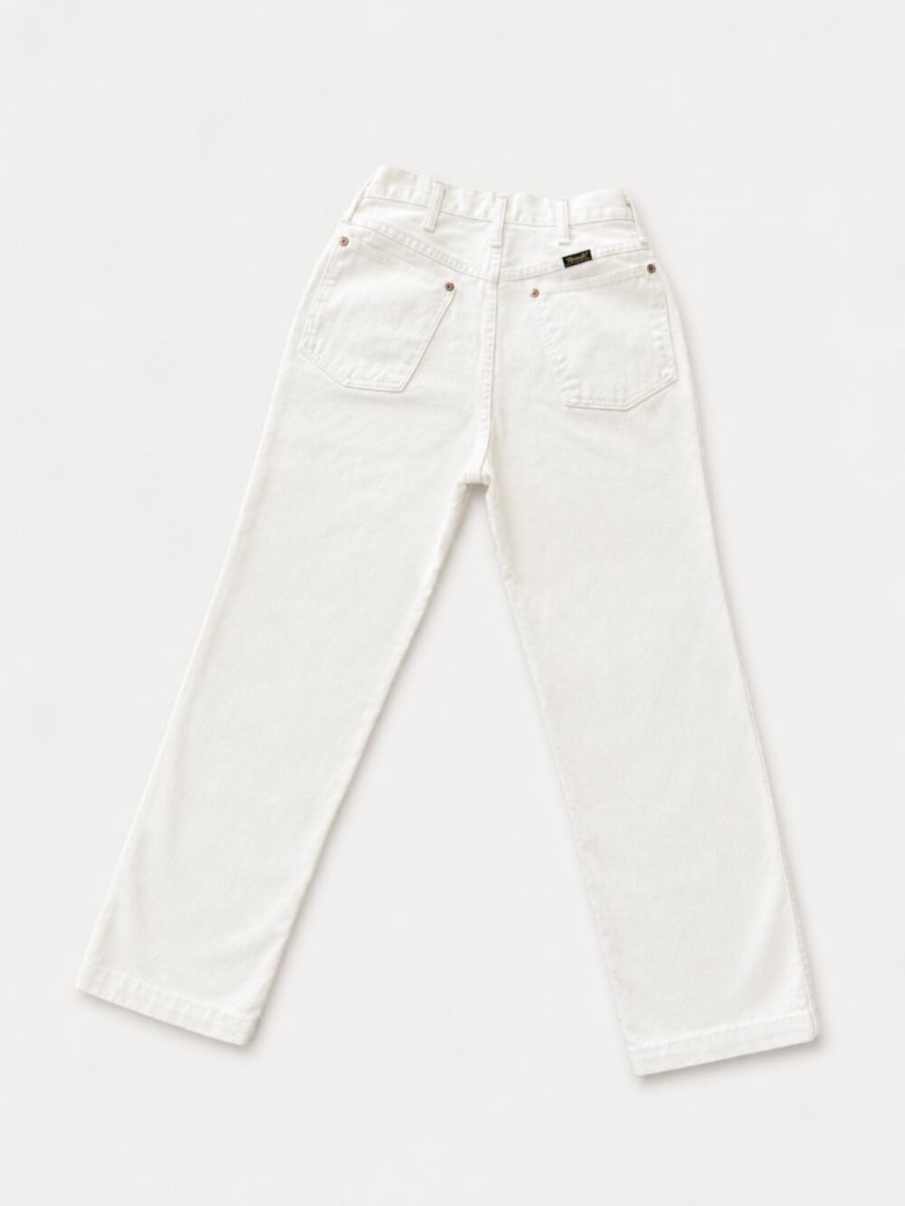 Vintage 70s Wrangler White Straight Leg Jeans 28x29 - Picture 4 of 11